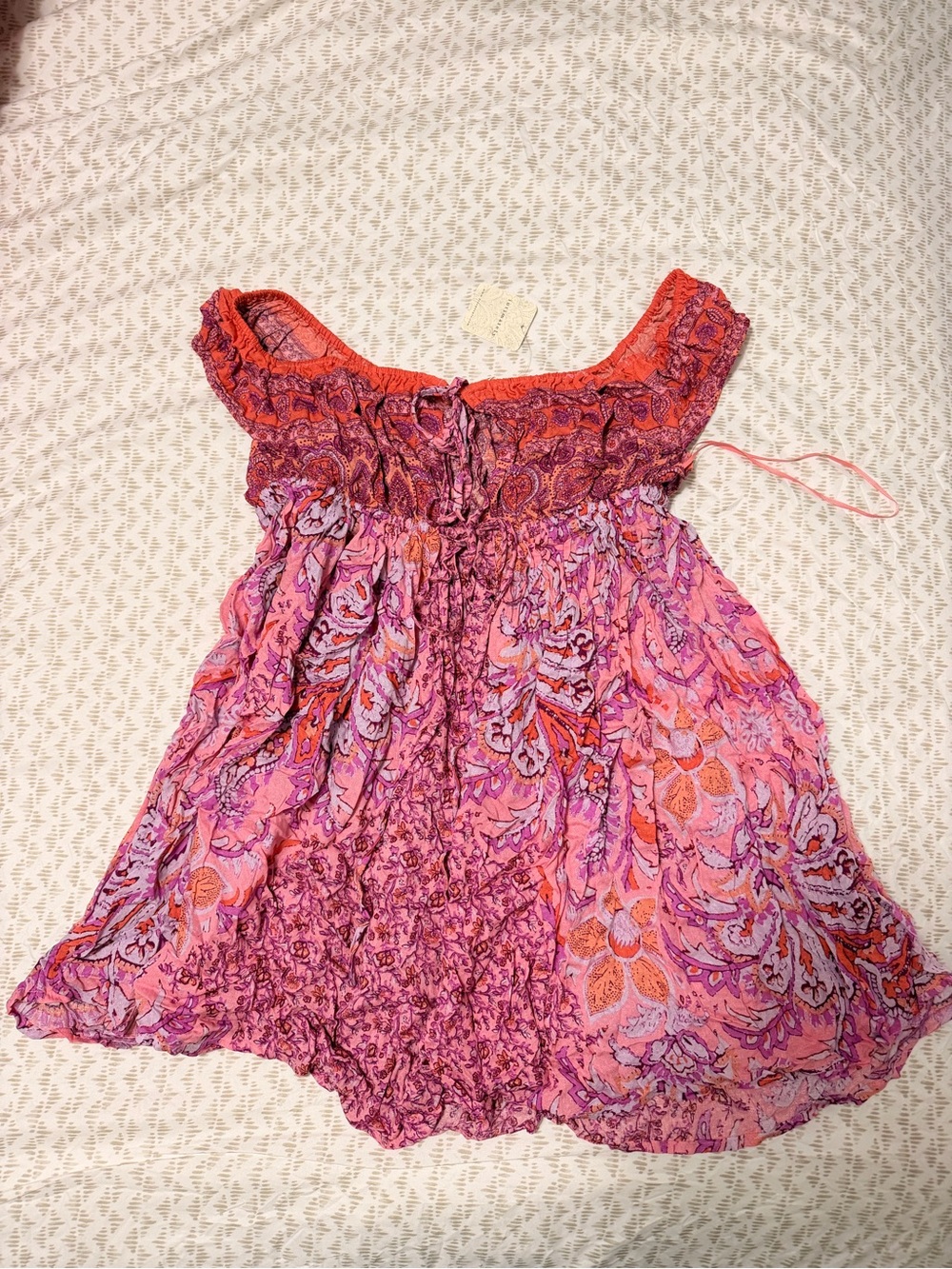 Pink & Orange Shoulder Mini Dress Intimately Free People